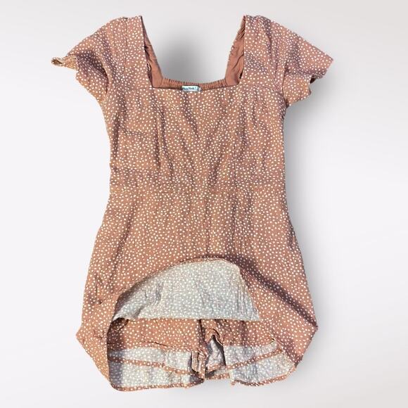 Abercrombie & Fitch Linen Polka Dot Romper Womens Size XS Pink White - Picture 7 of 9